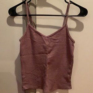 Purple ribbed tank top
